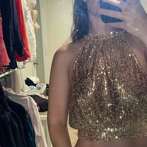 Awesome free people sequin halter size small